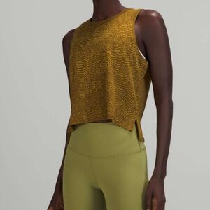 Lululemon Train to Be Ripple Wave Deep Artifact Auric Gold Tank Top
